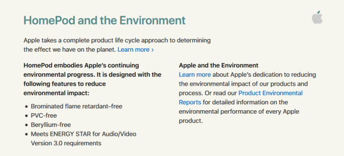 苹果HomePod非常注重环保 节能模式下仅1.7W左右