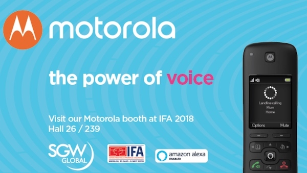 摩托罗拉推出支持Alexa虚拟语音助手的家用无绳电话