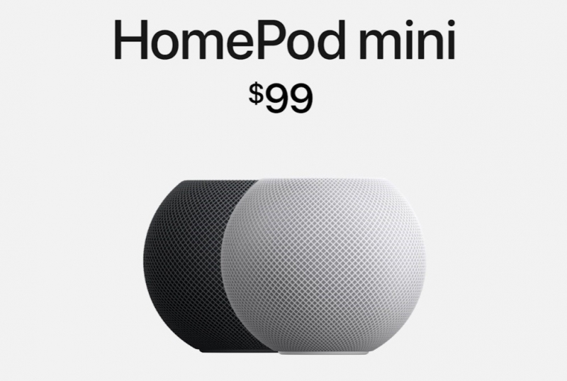 苹果发布小尺寸又低价的“HomePod mini”智能音箱 售价99美元